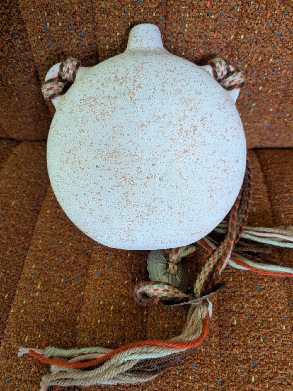 Southwestern Native American Pottery Canteen with Village